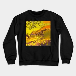 Yellow with Orange River,  Acrylic Organic Textures - WelshDesignsTP001 Crewneck Sweatshirt